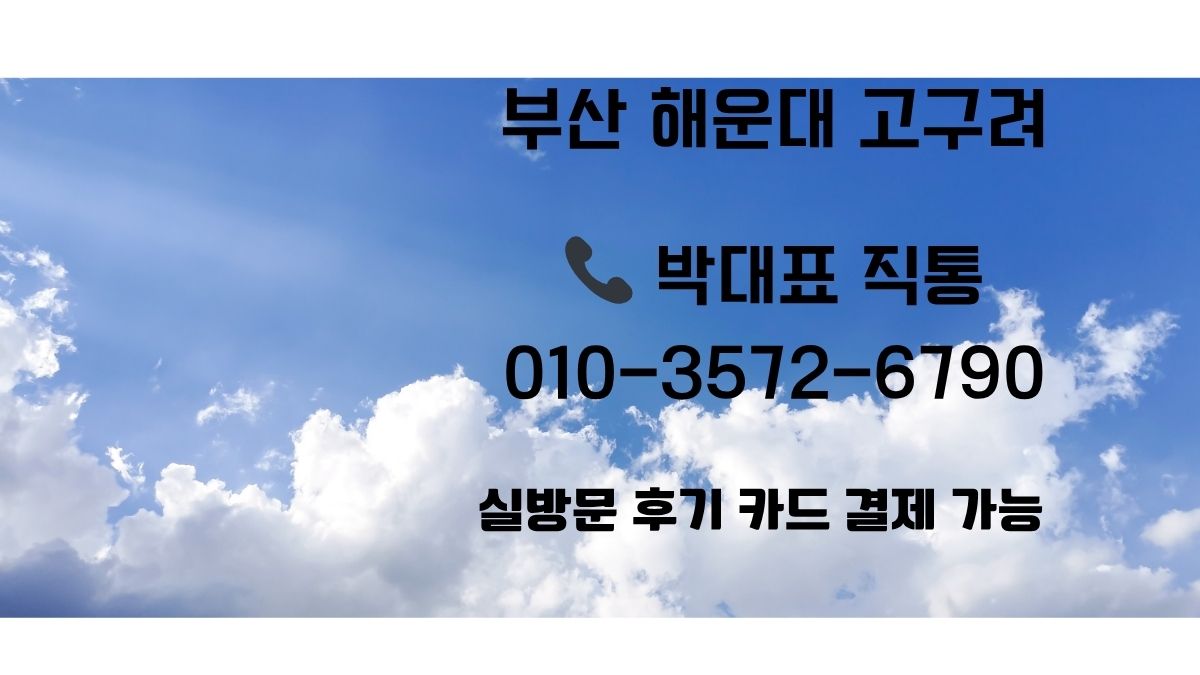 해운대 고구려 박대표 010-3572-6790 예약 배너 – 1인 견적 및 후기 기반