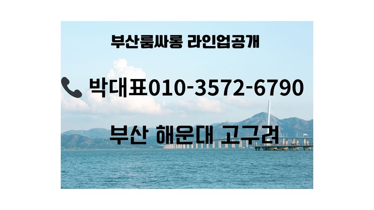 해운대 고구려 안내 썸네일, 부산 해운대 바다 전경, 예약 문의 010-3572-6790 박대표