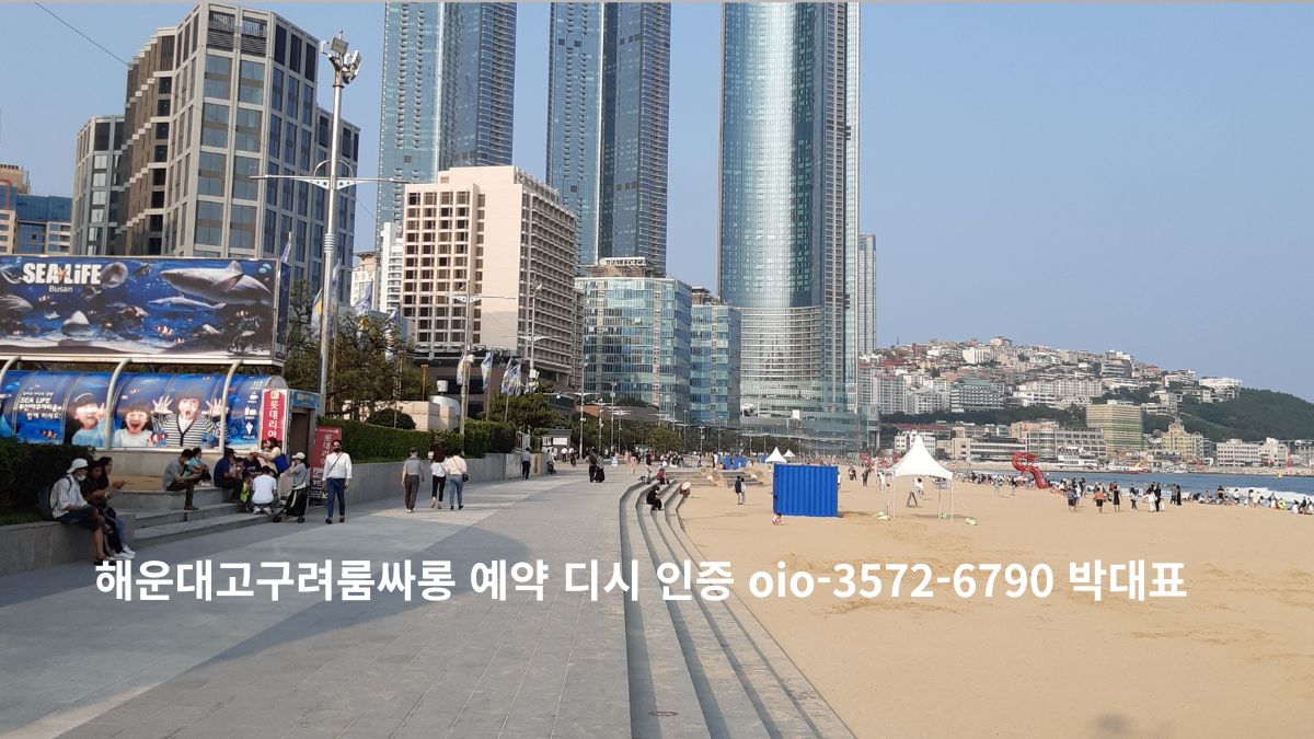 해운대 해변과 마천루 전경을 배경으로 해운대고구려 룸싸롱 예약·디시 인증 안내 문구가 포함된 홍보 이미지